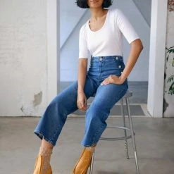 White + Warren Tops + Tees Cotton Modal Elbow Sleeve Scoopneck Tee