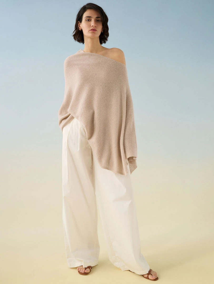 White + Warren Summer Staples Cashmere Two Way Angled Topper