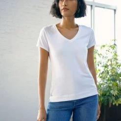 White + Warren Cotton Modal V Neck Tee Tops + Tees