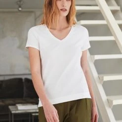White + Warren Cotton Modal V Neck Tee Tops + Tees