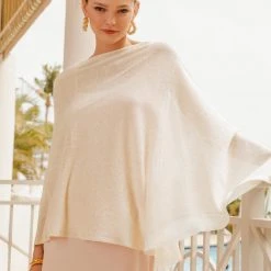 White + Warren Linen Blend Two Way Angled Topper