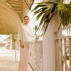 White + Warren Linen Blend Two Way Angled Topper