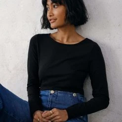 White + Warren Tops + Tees Cotton Modal Boatneck Tee