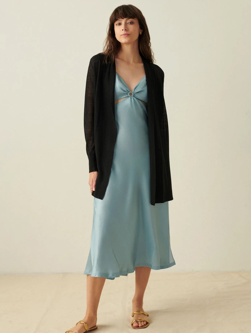 White + Warren Linen Blend Open Cardigan Cardigans