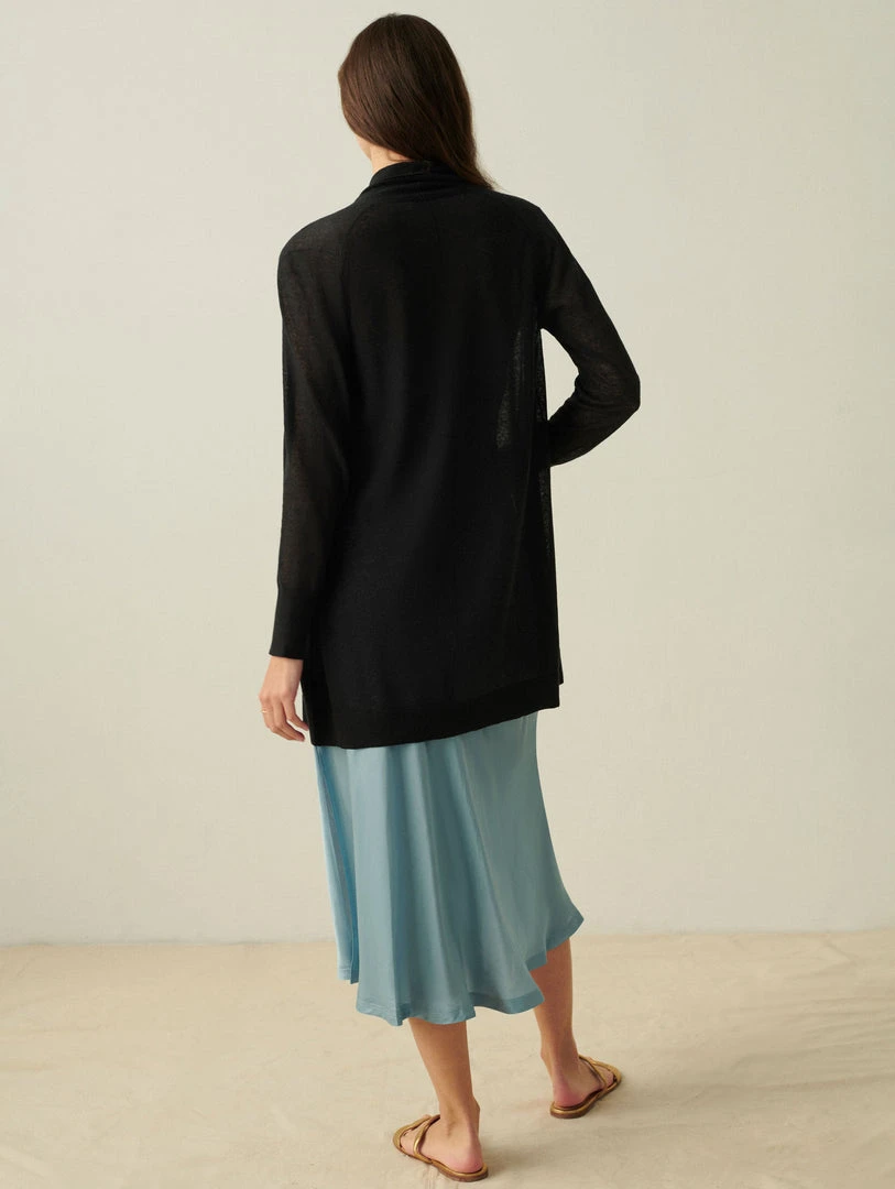 White + Warren Linen Blend Open Cardigan Cardigans