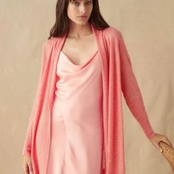 White + Warren Linen Blend Open Cardigan