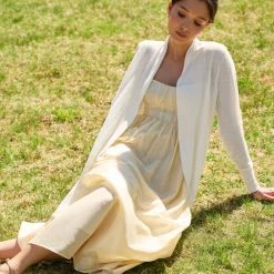 White + Warren Linen Blend Open Cardigan Celebration Shop