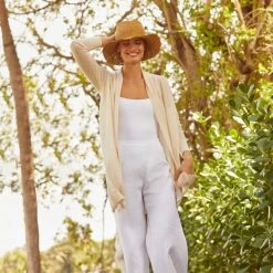 White + Warren Cardigans Linen Long Open Cardigan