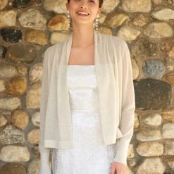 White + Warren Linen Blend Cropped Open Cardigan Celebration Shop