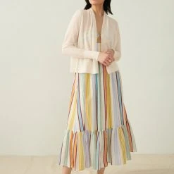 White + Warren Linen Blend Cropped Open Cardigan Celebration Shop