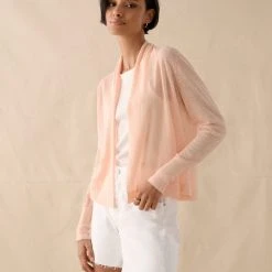 White + Warren Linen Blend Cropped Open Cardigan Vacation Wardrobe