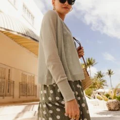 White + Warren Linen Blend Cropped Open Cardigan Vacation Wardrobe