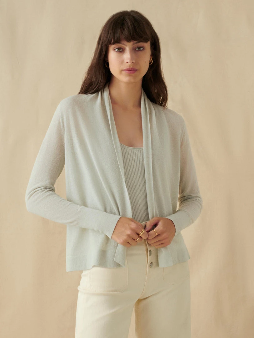 White + Warren Linen Blend Ribbed Tank