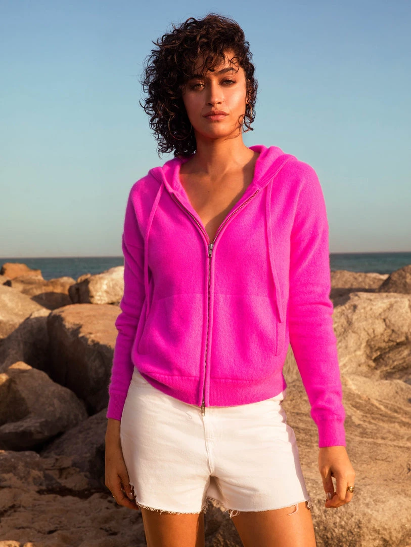 White + Warren Cashmere Zip Up Hoodie Almost Gone