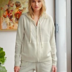 White + Warren Cardigans Cashmere Zip Up Hoodie