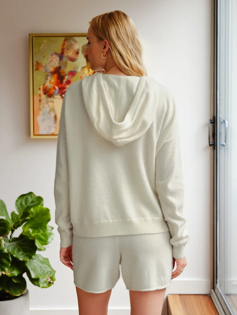 White + Warren Cardigans Cashmere Zip Up Hoodie