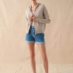 White + Warren Cashmere Zip Up Hoodie Cardigans