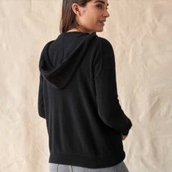 White + Warren Almost Gone Cashmere Zip Up Hoodie