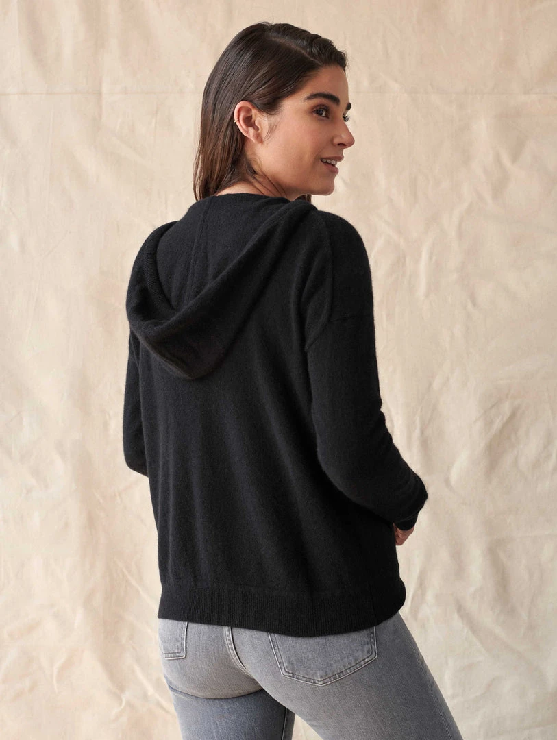 White + Warren Almost Gone Cashmere Zip Up Hoodie