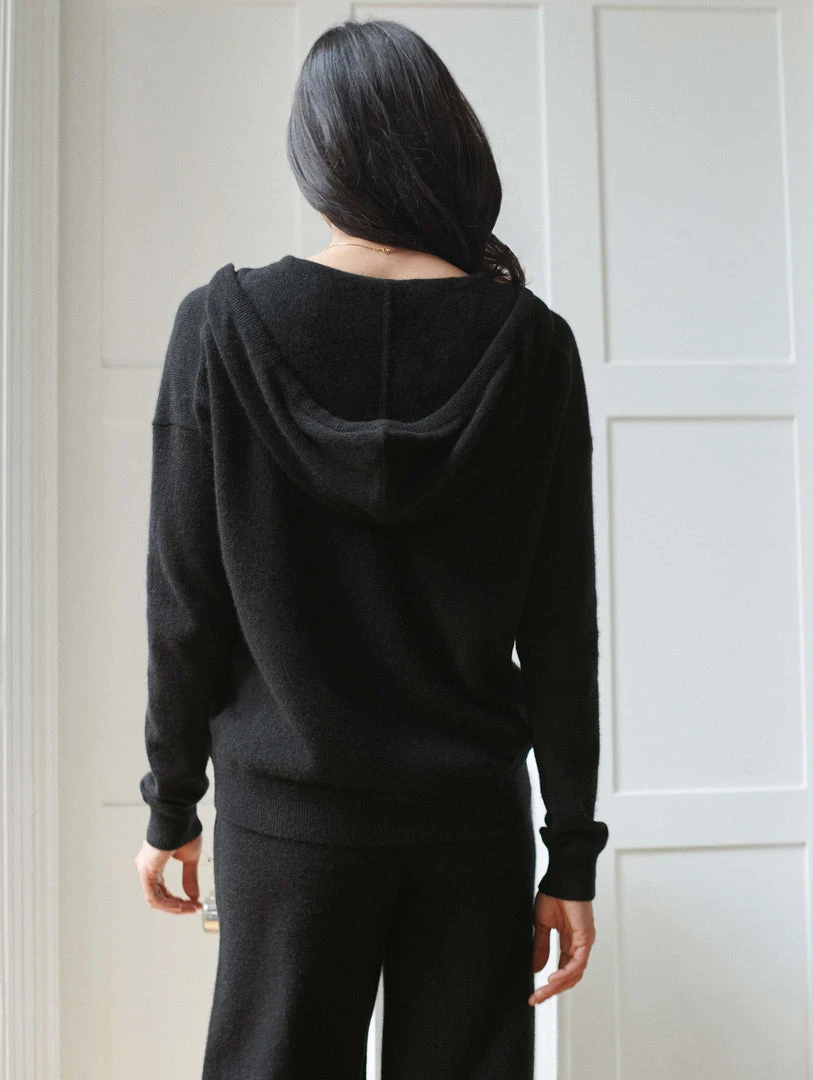 White + Warren Almost Gone Cashmere Zip Up Hoodie