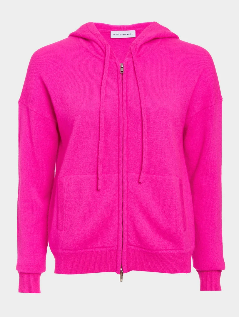 White + Warren Cashmere Zip Up Hoodie Almost Gone