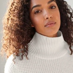 White + Warren Almost Gone Cashmere Waffle Standneck