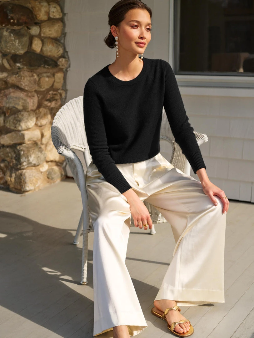 White + Warren Best-Sellers Essential Cashmere Shrunken Crewneck