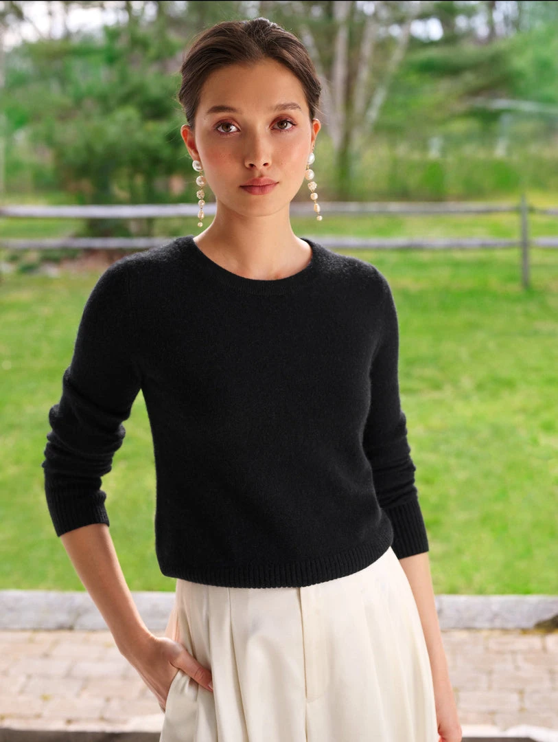 White + Warren Best-Sellers Essential Cashmere Shrunken Crewneck