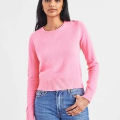 White + Warren Essential Cashmere Shrunken Crewneck Almost Gone