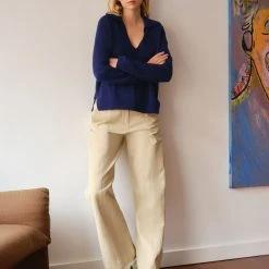 White + Warren Cotton Long Sleeve Polo Almost Gone