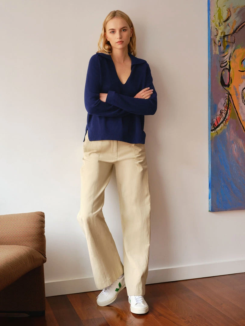 White + Warren Cotton Long Sleeve Polo Almost Gone