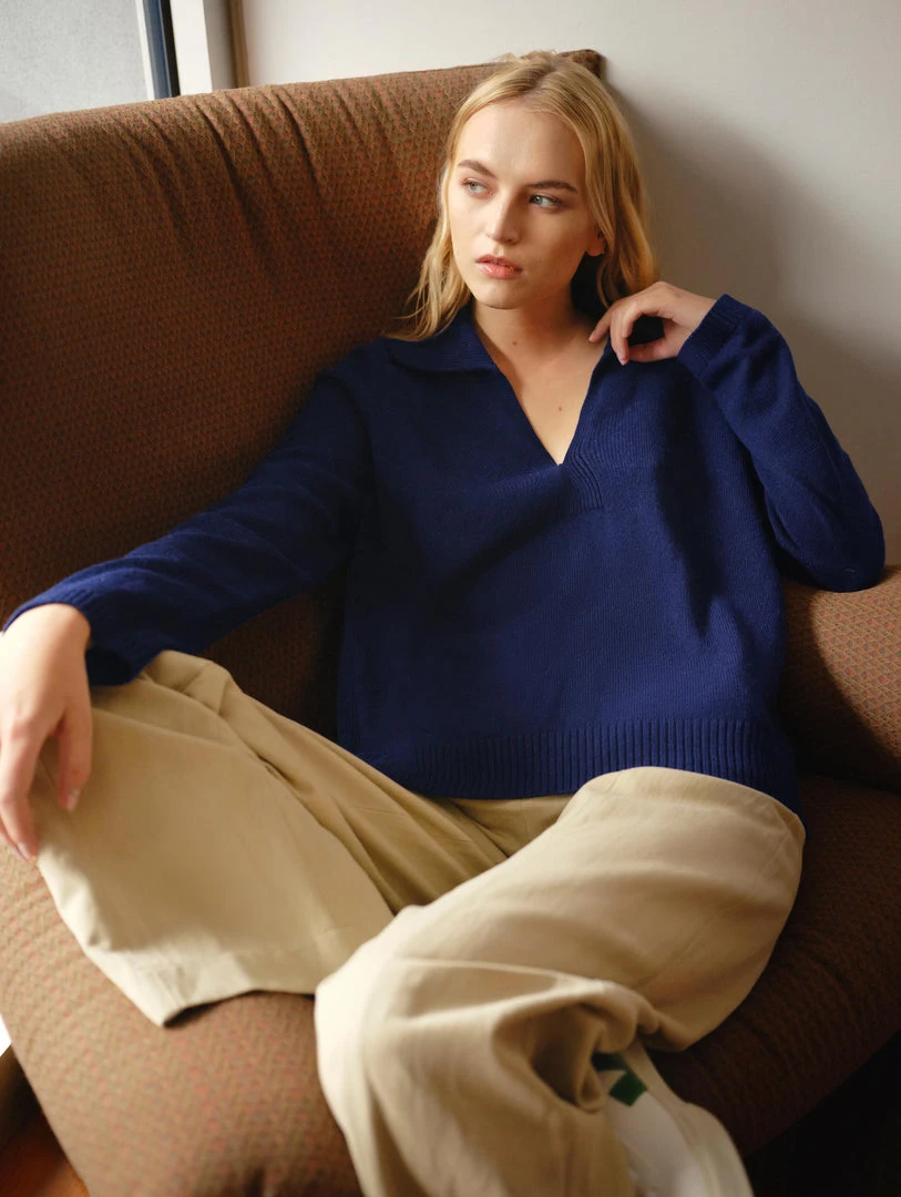 White + Warren Cotton Long Sleeve Polo Almost Gone