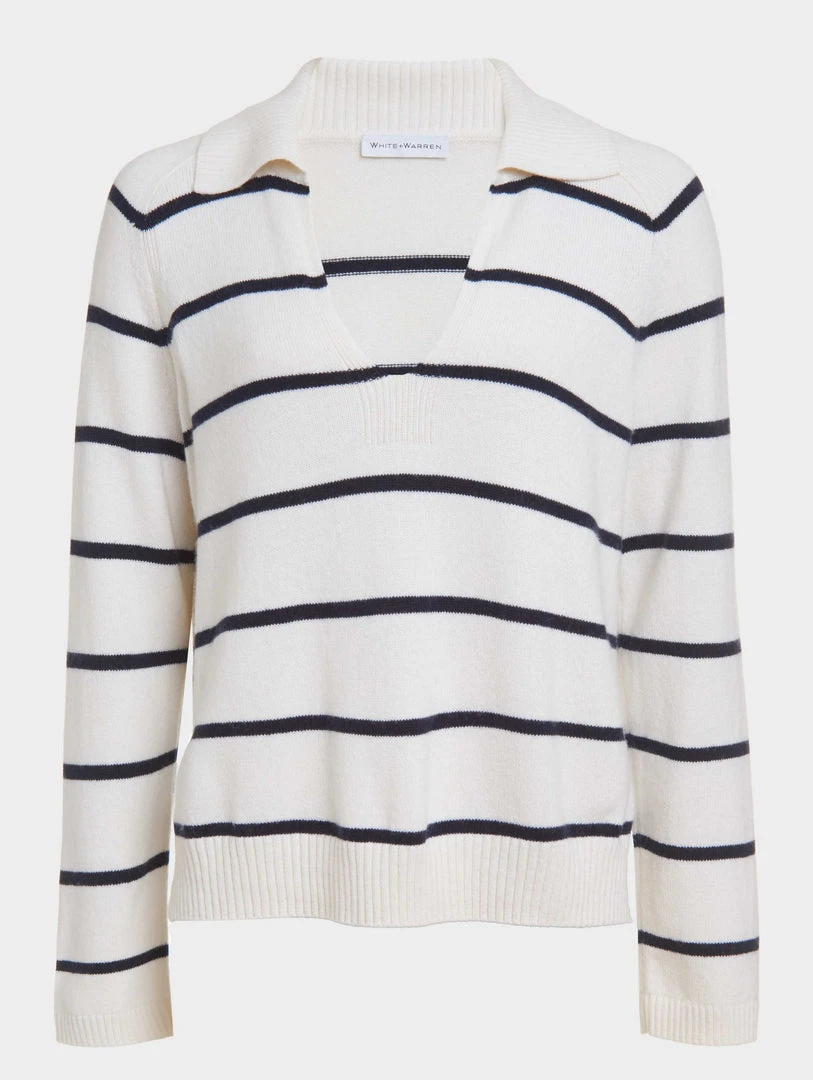 White + Warren Cotton Long Sleeve Polo