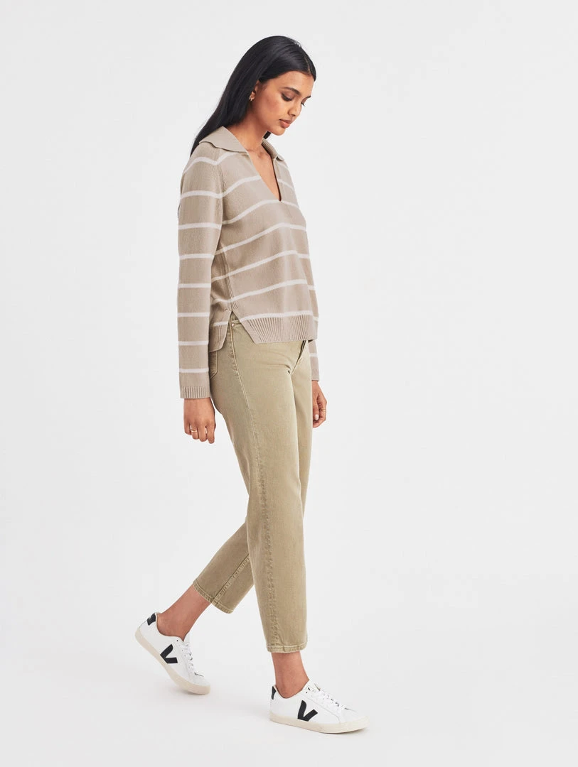 White + Warren Pattern Shop Cotton Long Sleeve Polo