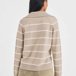 White + Warren Pattern Shop Cotton Long Sleeve Polo