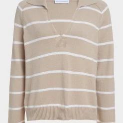 White + Warren Pattern Shop Cotton Long Sleeve Polo