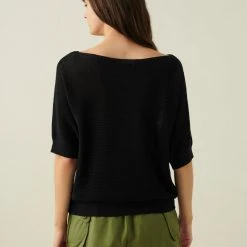 White + Warren Vacation Wardrobe Linen Off Shoulder Tee