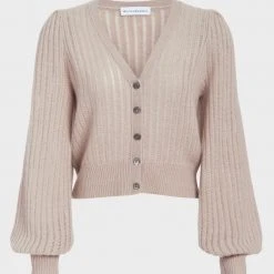 White + Warren Cashmere Blouson Sleeve Cardigan