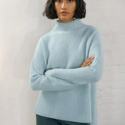 White + Warren Recycled Cashmere Ribbed Standneck Almost Gone