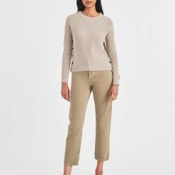 White + Warren Cotton Side Button Crewneck