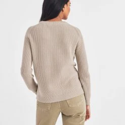 White + Warren Cotton Side Button Crewneck