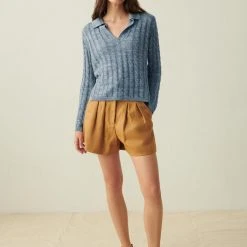 White + Warren Linen Cable Polo Vacation Wardrobe