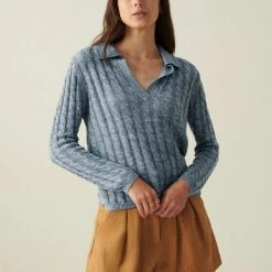 White + Warren Linen Cable Polo Vacation Wardrobe