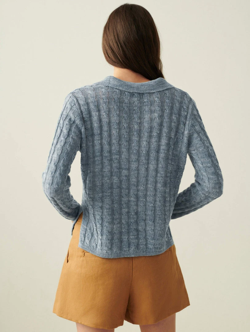 White + Warren Linen Cable Polo Vacation Wardrobe