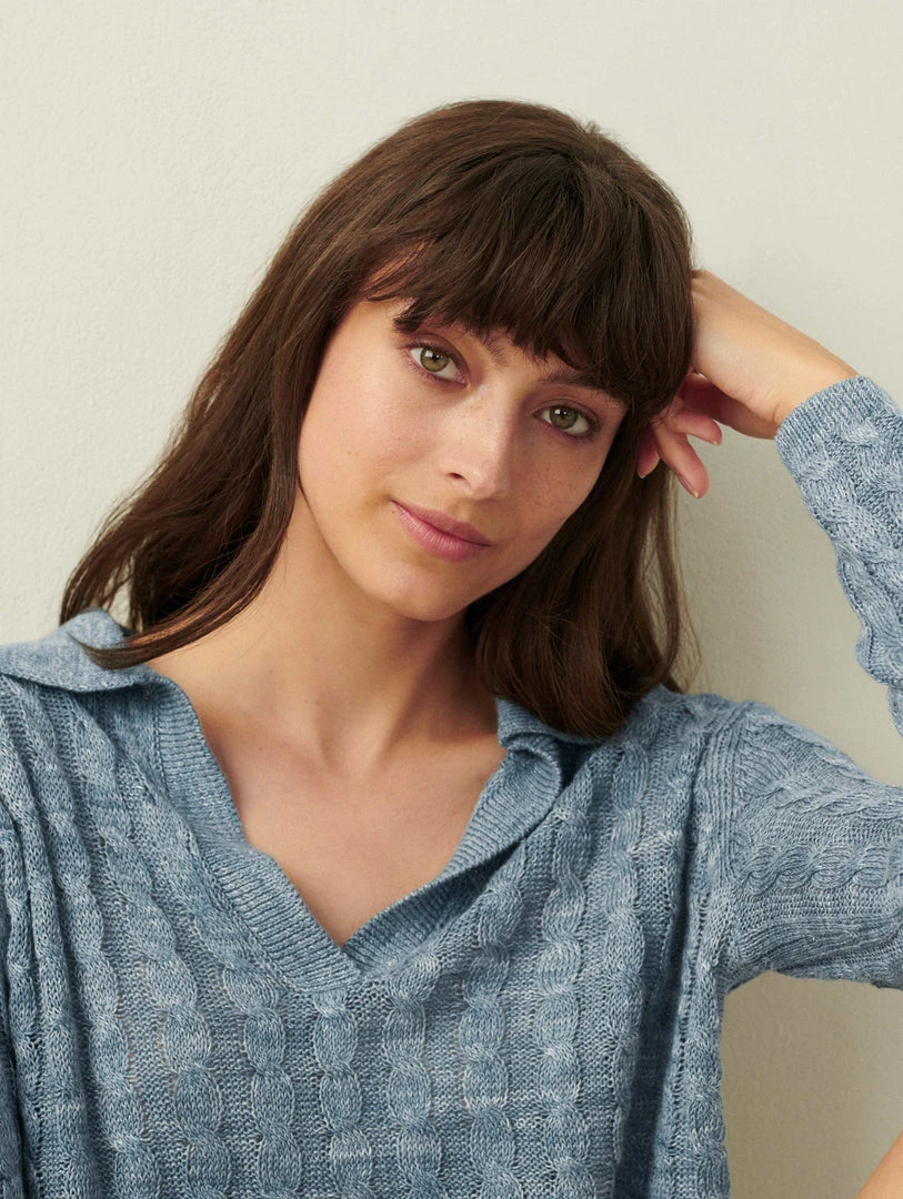 White + Warren Linen Cable Polo Vacation Wardrobe