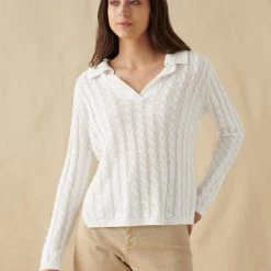 White + Warren Linen Cable Polo Vacation Wardrobe