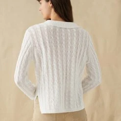 White + Warren Linen Cable Polo Vacation Wardrobe