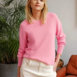 White + Warren Cotton Multi Rib Easy Crewneck