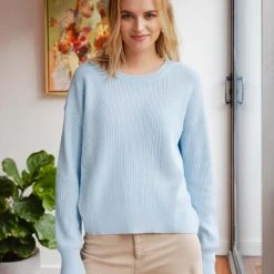 White + Warren Cotton Multi Rib Easy Crewneck Sweaters