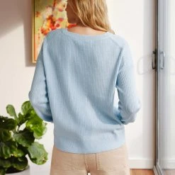 White + Warren Cotton Multi Rib Easy Crewneck Sweaters